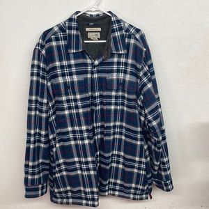 L.L. Bean Blue and Red Plaid fleece lined shacket